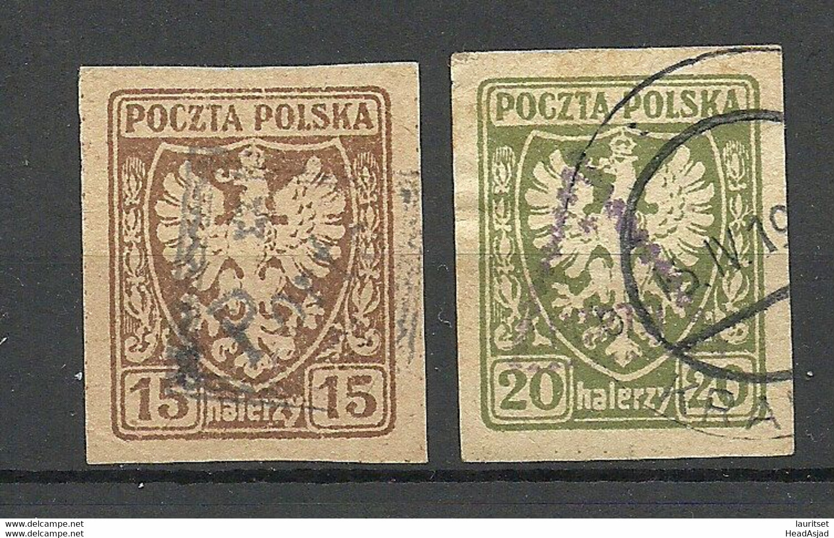 POLEN Poland 1919 Porto Postage Due Doplata, 2 Stamps, Mint & Used - Taxe