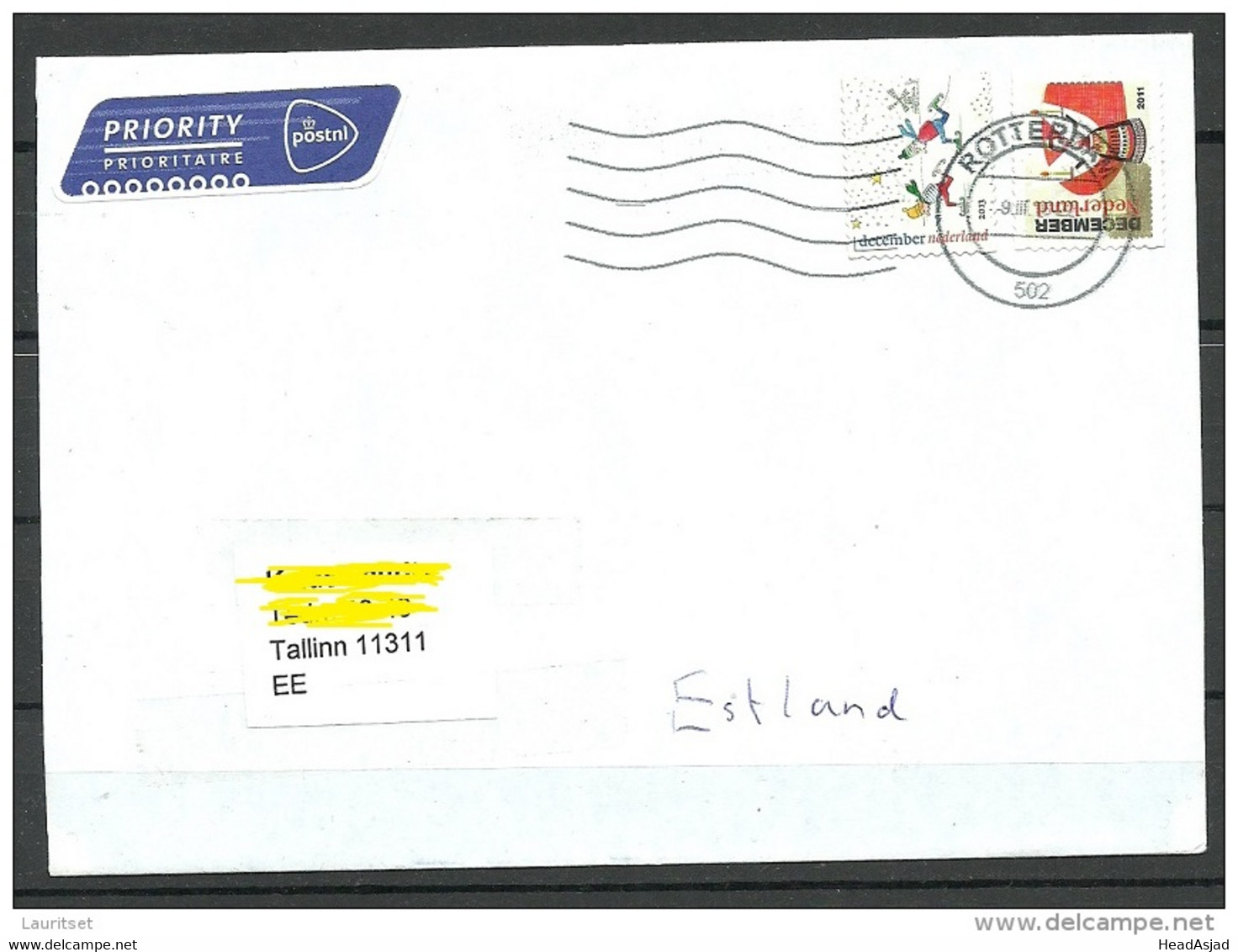 NEDERLAND NETHERLANDS 2016 Air Mail Letter To Estonia Estland - Covers & Documents