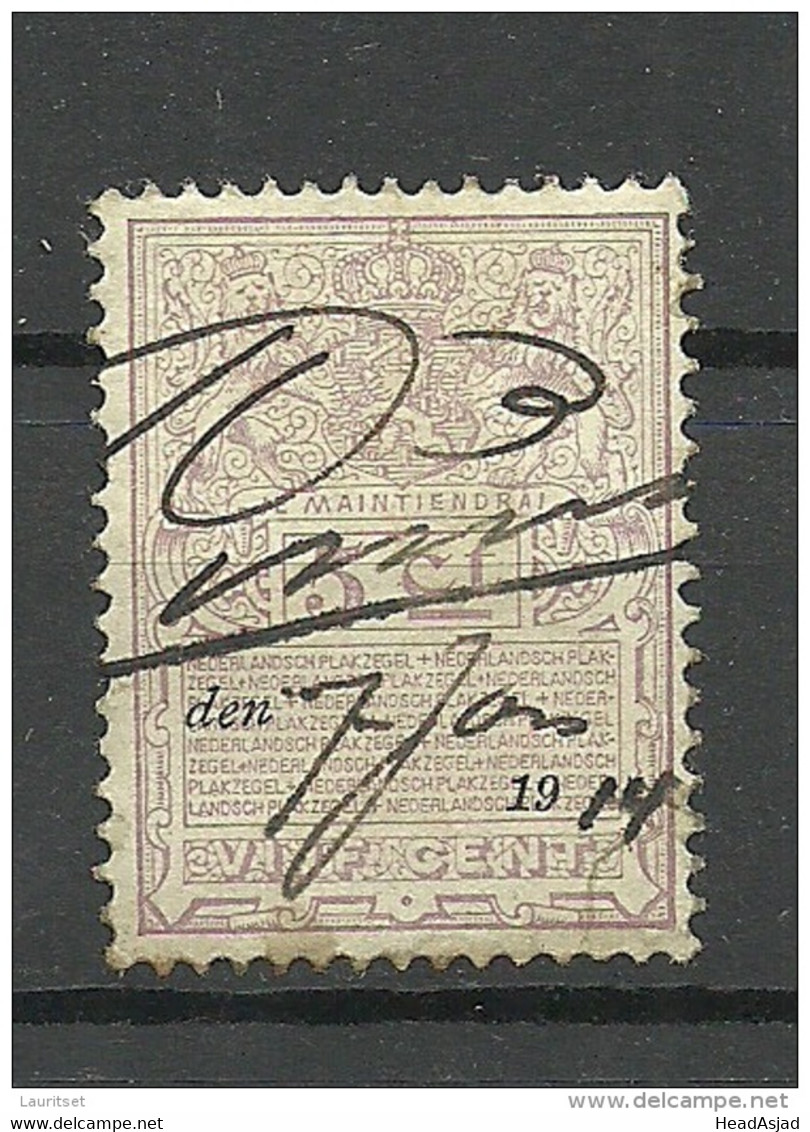 NEDERLAND Netherlands O 1914 Old Revenue Tax Stamp O - Revenue Stamps