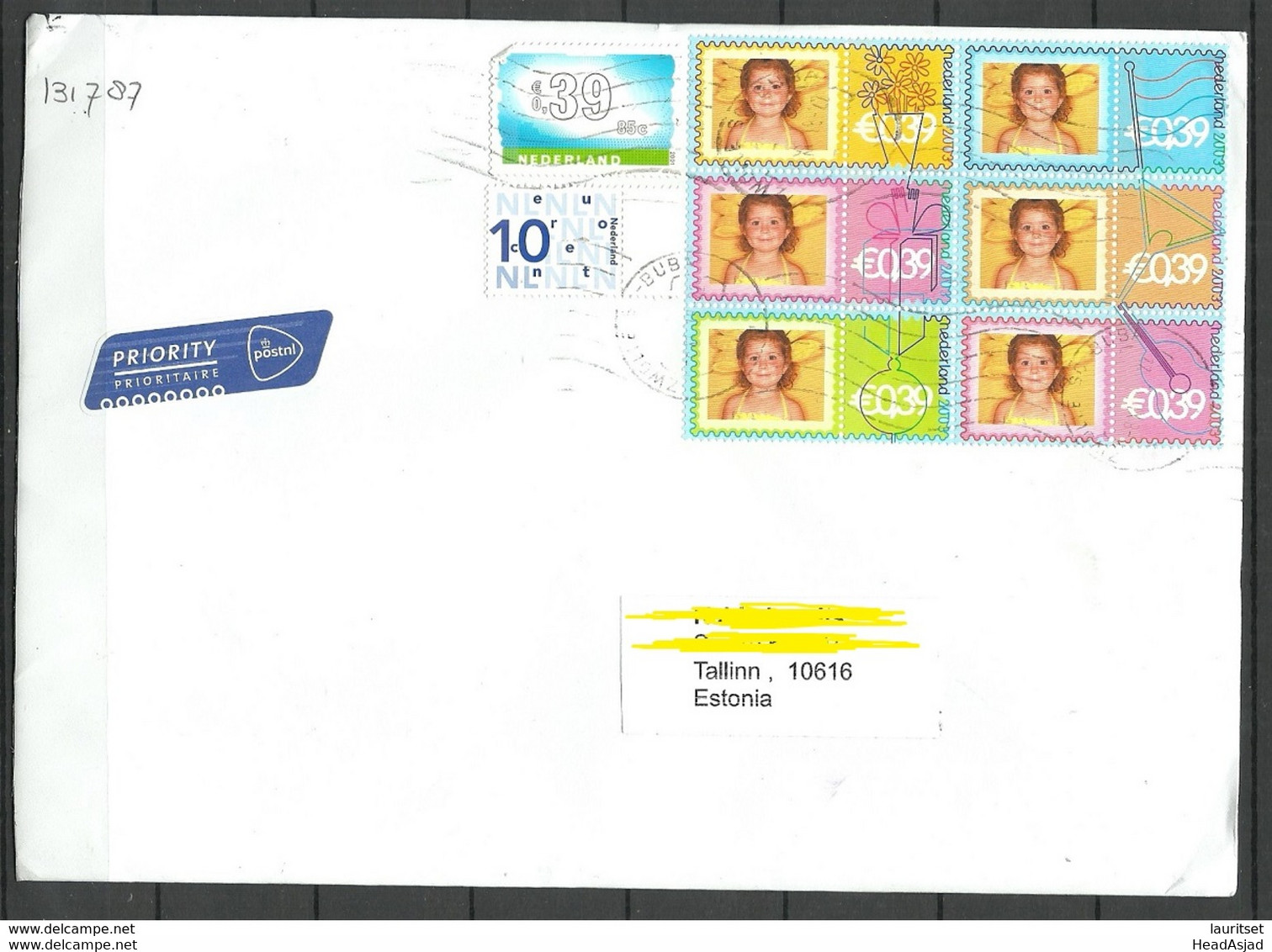 NEDERLAND NETHERLANDS 2018 Air Mail Cover To Estonia Michel 2122 - 2127 Grussmarken - Briefe U. Dokumente