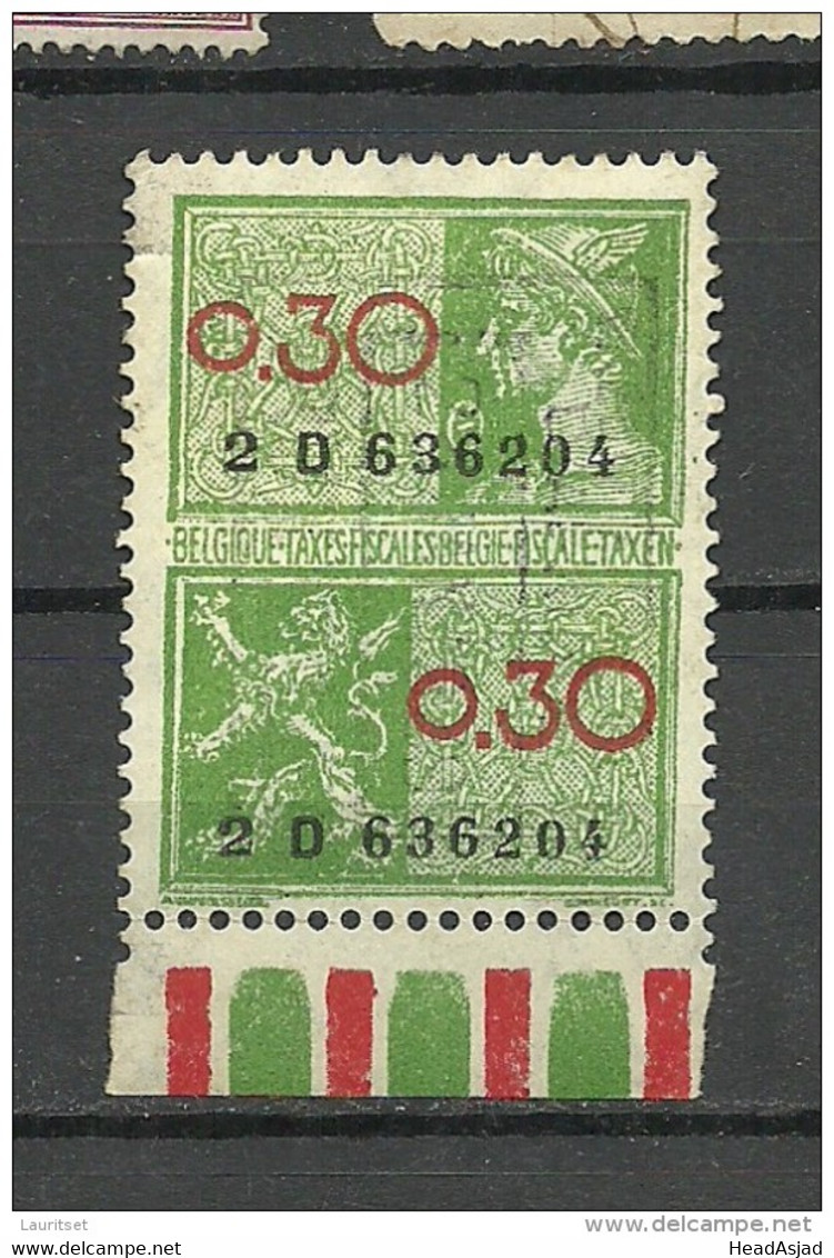 BELGIEN Belgium Revenue Fiscal Tax Steuermarke O - Postzegels