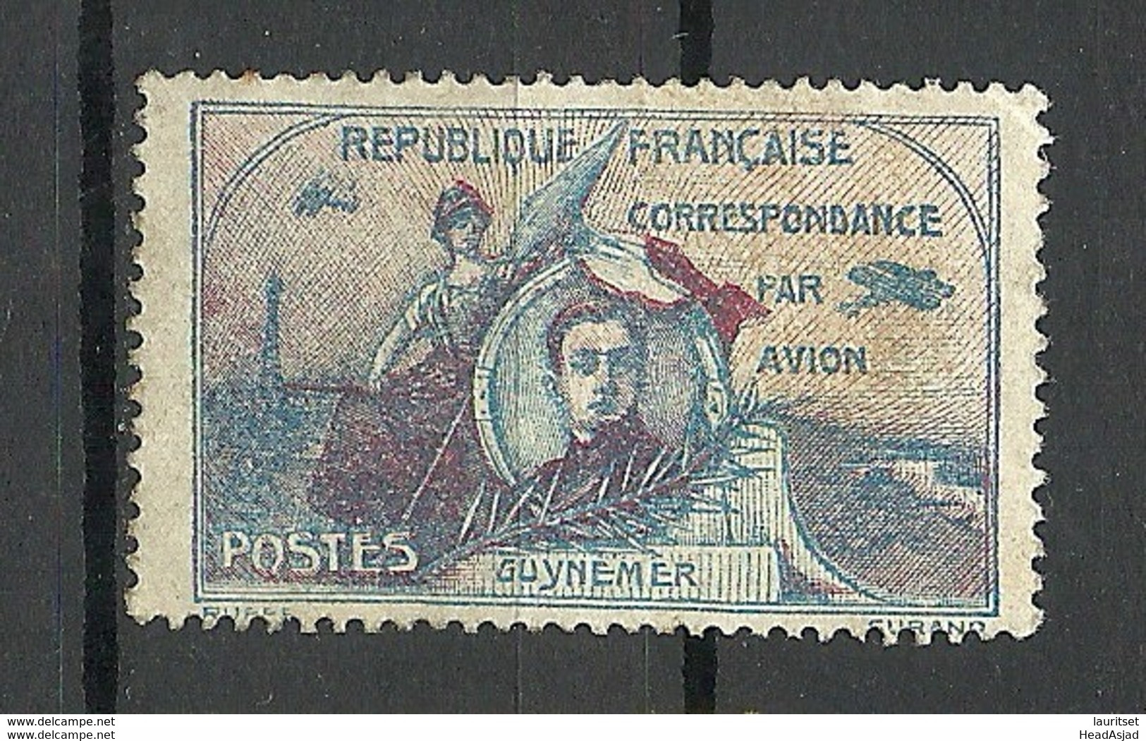 FRANCE Correspondance Par Avion Postes Guinemer Vignette * - Aviation