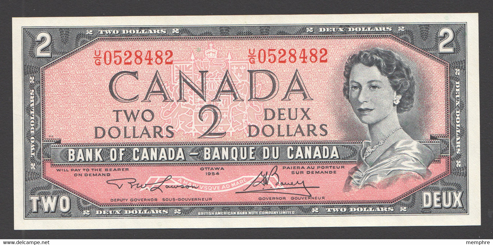 1954 $2  Signed Lawson / Bouey  UNC - Kanada