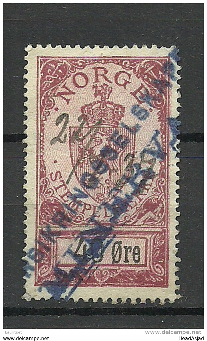 NORWAY Norwegen Ca 1935 Stempelmarke Documentary Tax 40 öre O - Fiscale Zegels