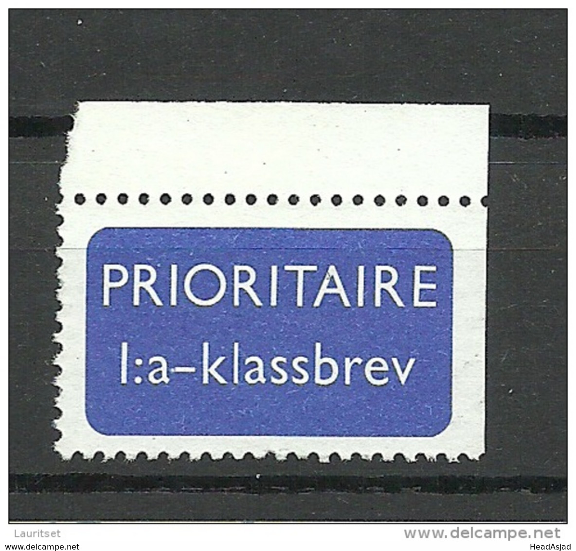 SWEDEN Flugpost Zettel Air Mail Label (*) - Gebruikt