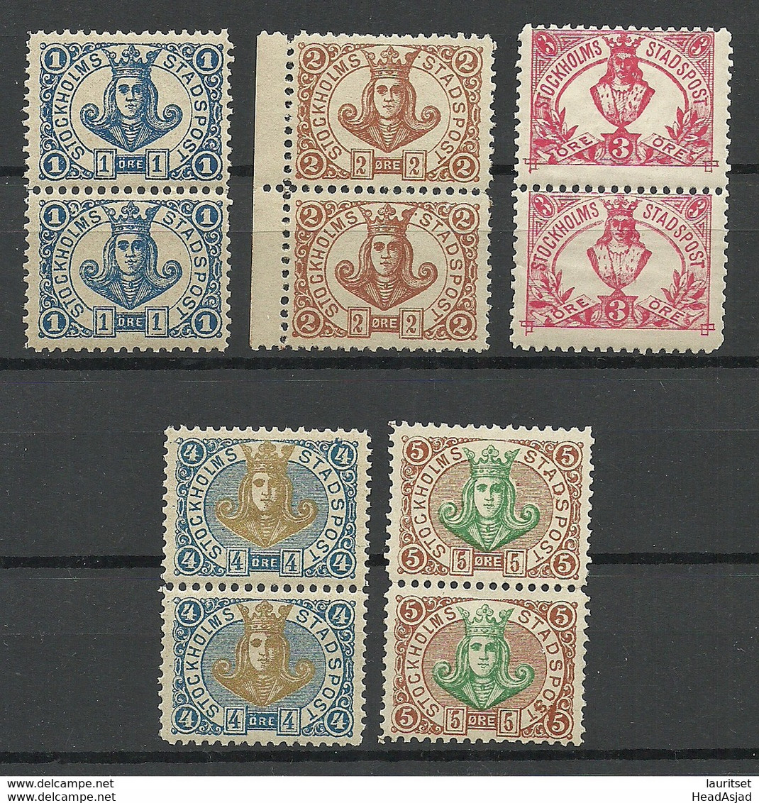 SCHWEDEN Sweden Stockholm Stadtpost Local City Post As Pairs MNH - Ortsausgaben