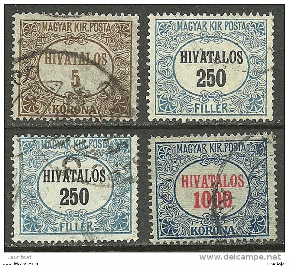 HUNGARY Ungarn 1921/23 Dienstmarken O - Servizio