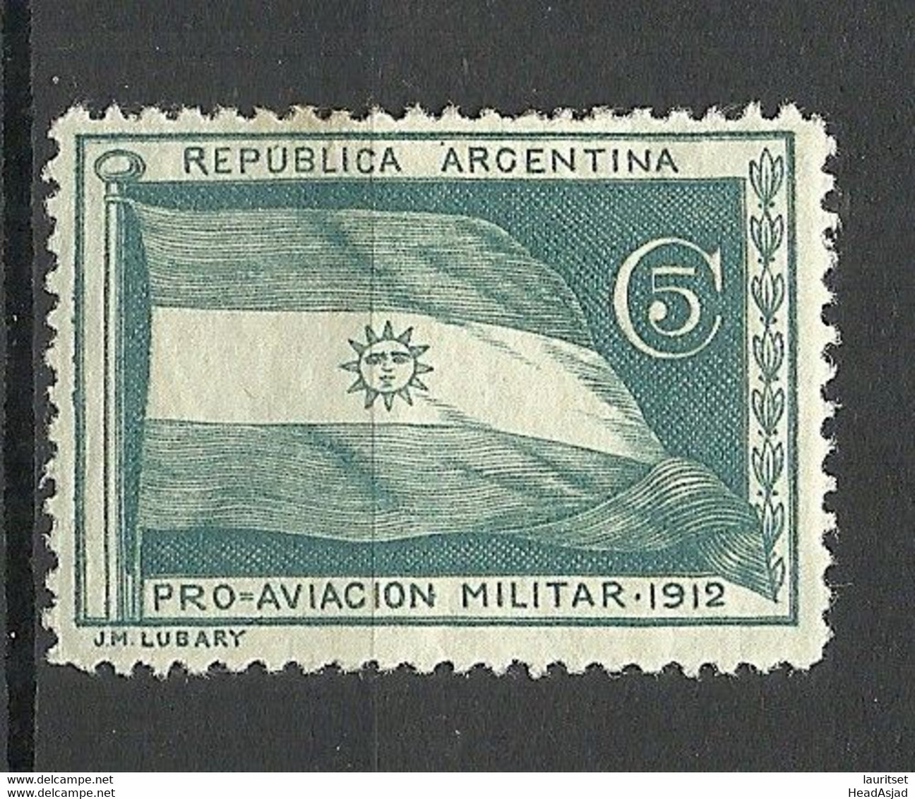 ARGENTINA 1912 Pro Aviacion Militar Charity Spendemarke Poster Stamp Vignette * - Ungebraucht