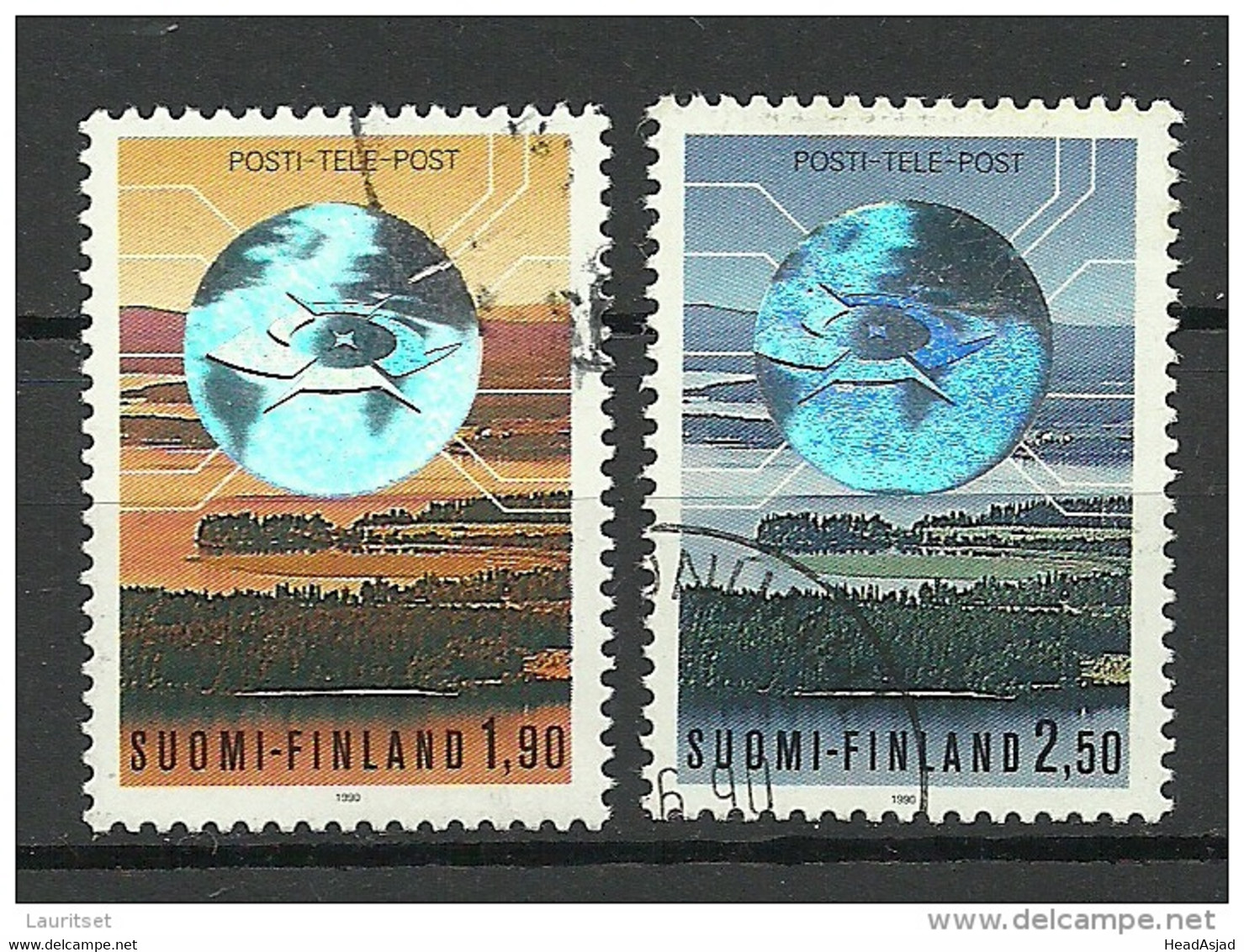FINNLAND FINLAND 1990 Marken Mit Hologrammfolie Michel 1098 - 1099 O - Holograms