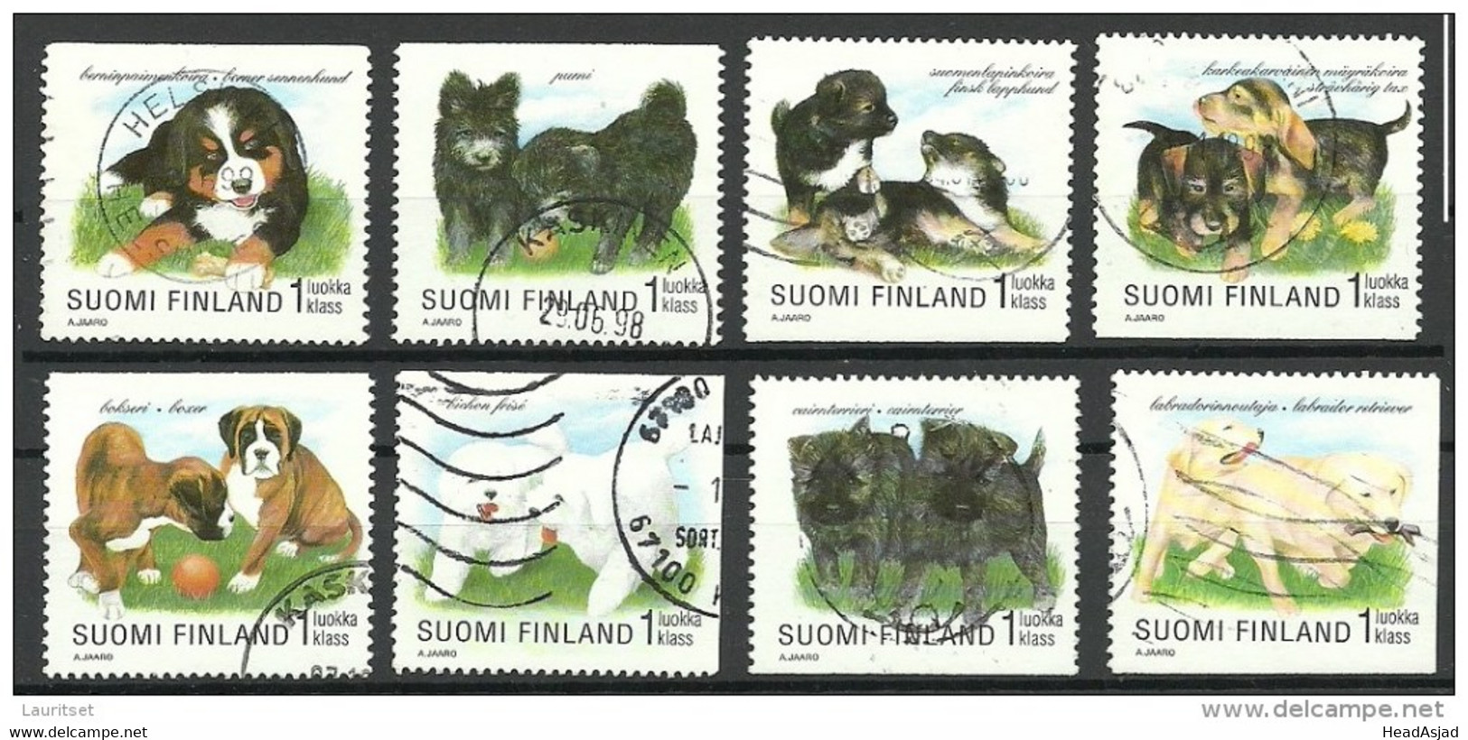 FINLAND FINNLAND 1998 Michel 1437 - 1444 Hunde Dogs O - Farm