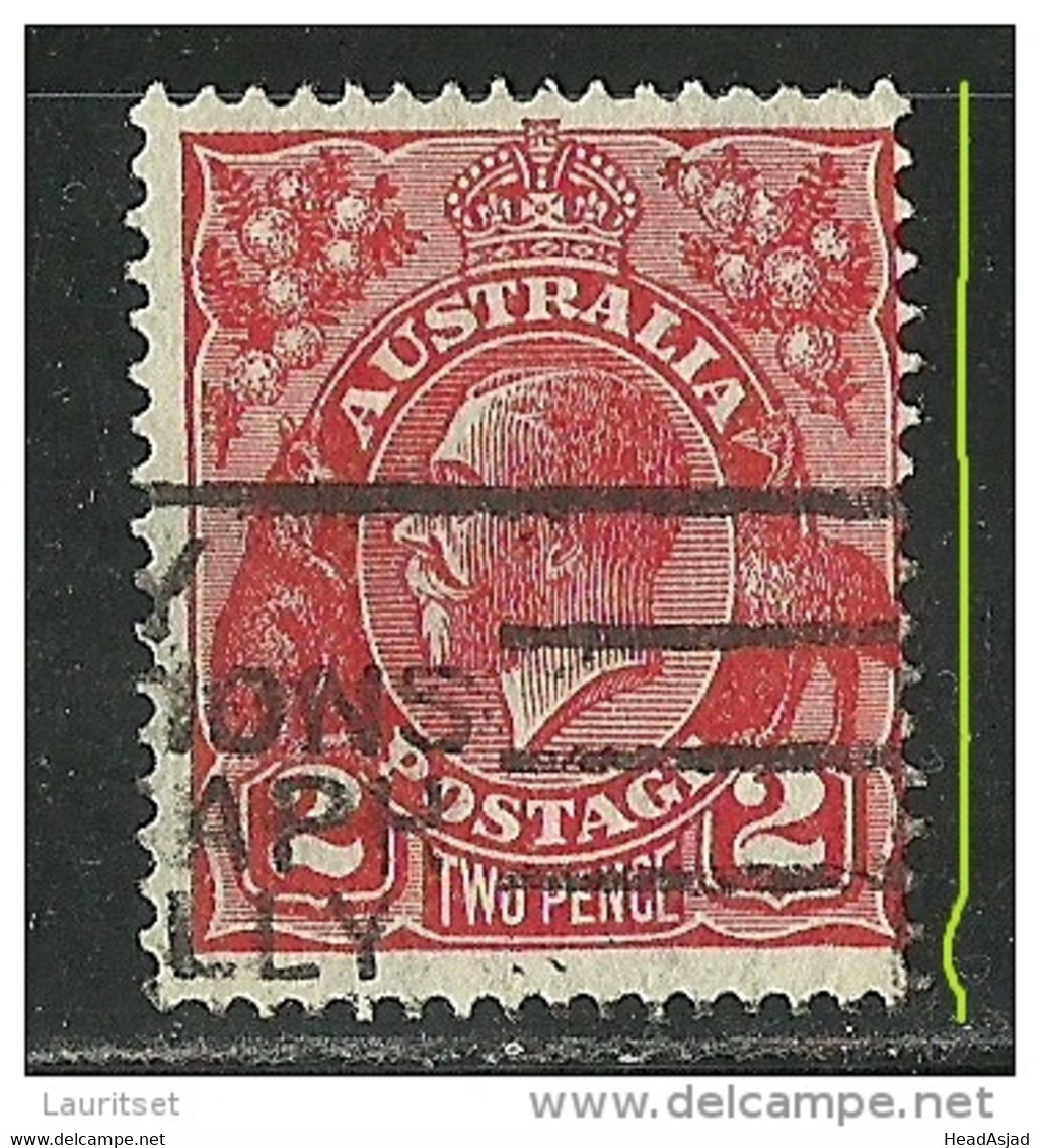 AUSTRALIA AUSTRALIEN 1922 König King George V + Perforation Error /cutting Design O - Variétés Et Curiosités