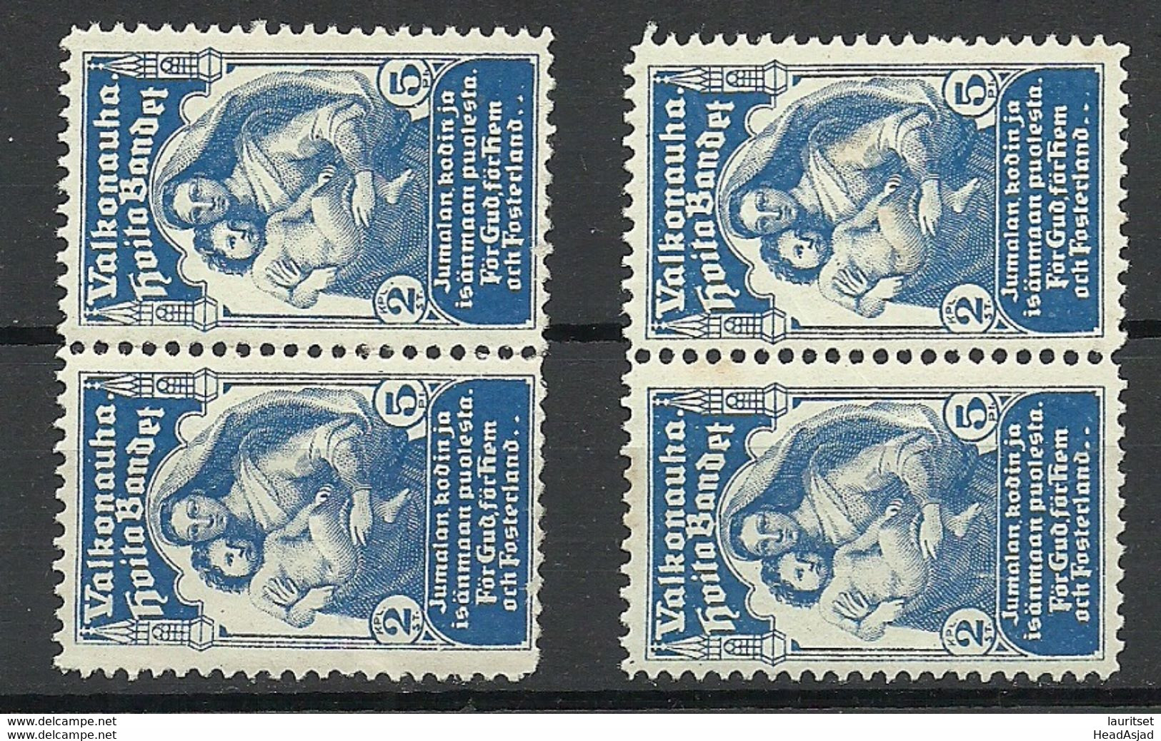 FINLAND FINNLAND Suomi Ca 1905 Charity Wohlfahrt White Ribbon Hvita Bandet Valkonauha MNH Small Faults - Neufs