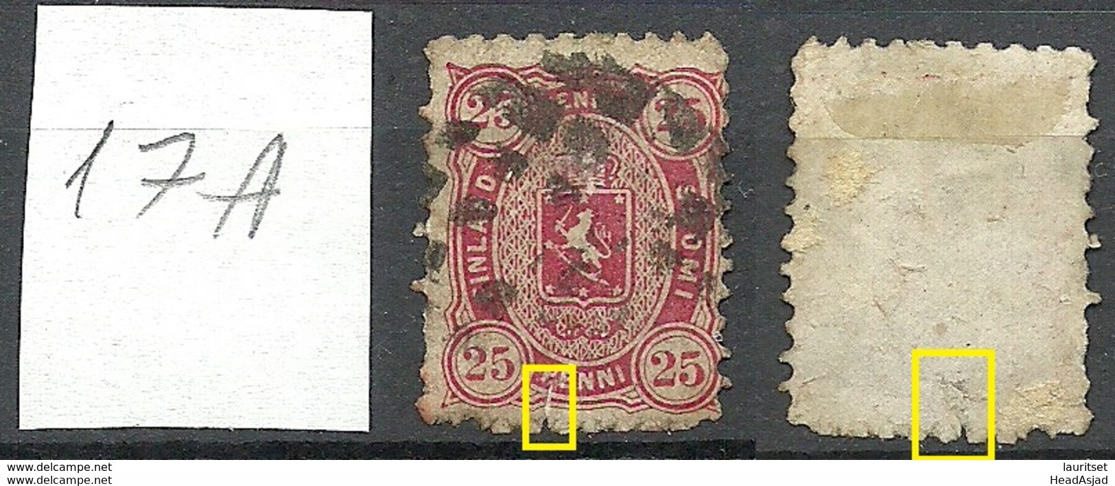 FINLAND FINNLAND 1879 Michel 17 A Y A O NB! Tear At Bottom Margin! Einriss Unten! - Neufs