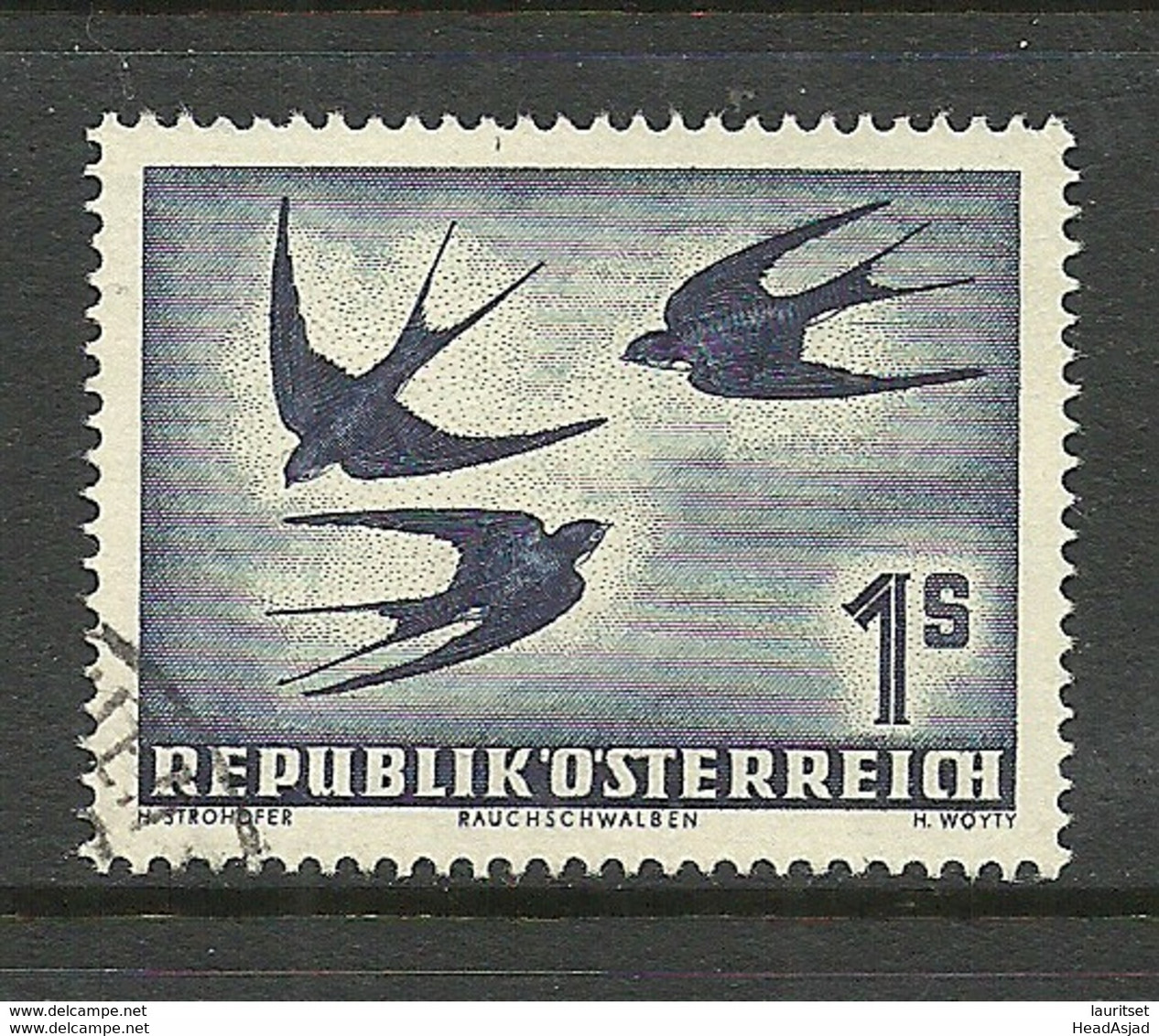 Österreich Austria 1953 Michel 984 Birds Vögel Schwalben O - Usados