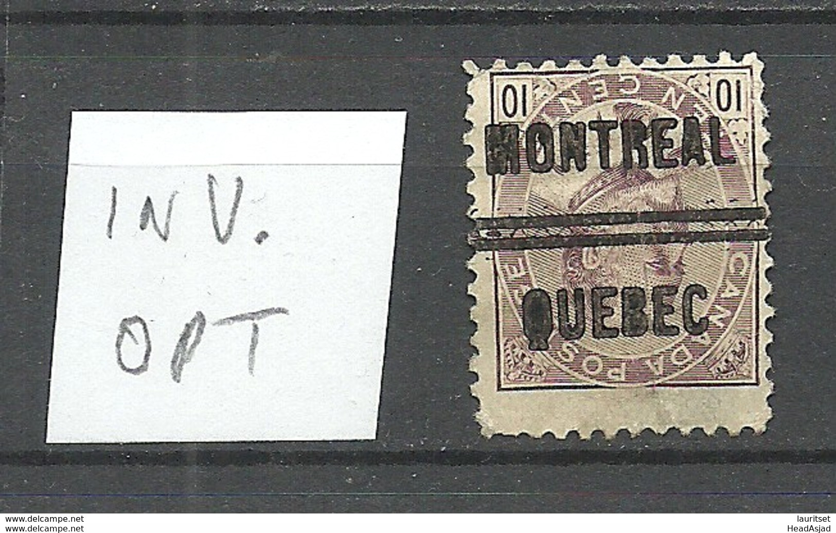 Canada Kanada 1903 Michel 81 King Edward VII ERROR INVERTED Pre-cancel Variety (*) - Precancels