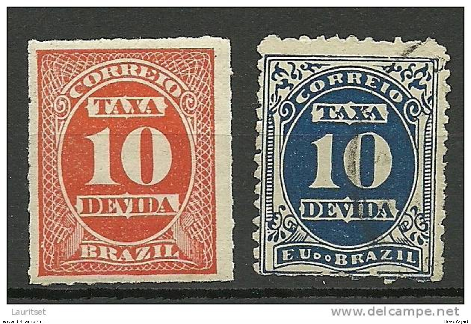 BRAZIL Brazilia 1890 - 1895 Portomarken Taxa Devida - Strafport