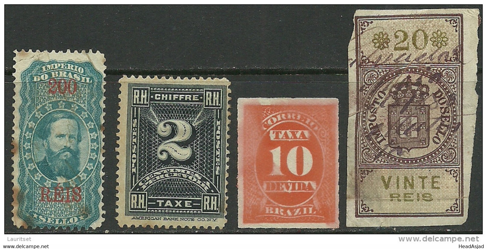 BRAZIL Brazilia Old Revenue Tax Stamps Taxa Devida Steuermarken - Dienstzegels