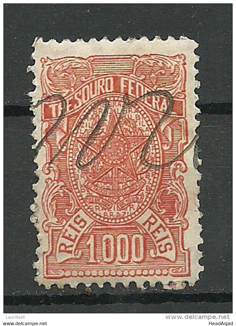 BRAZIL Brazilia O 1907 Old Revenue Tax Fiscal Stamp Thesoro Federal 1000 Reis O - Portomarken