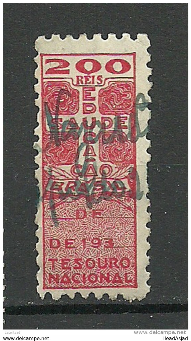 BRAZIL Brazilia 1930 Old Revenue Tax Fiscal Stamp Tesouro National O - Timbres-taxe