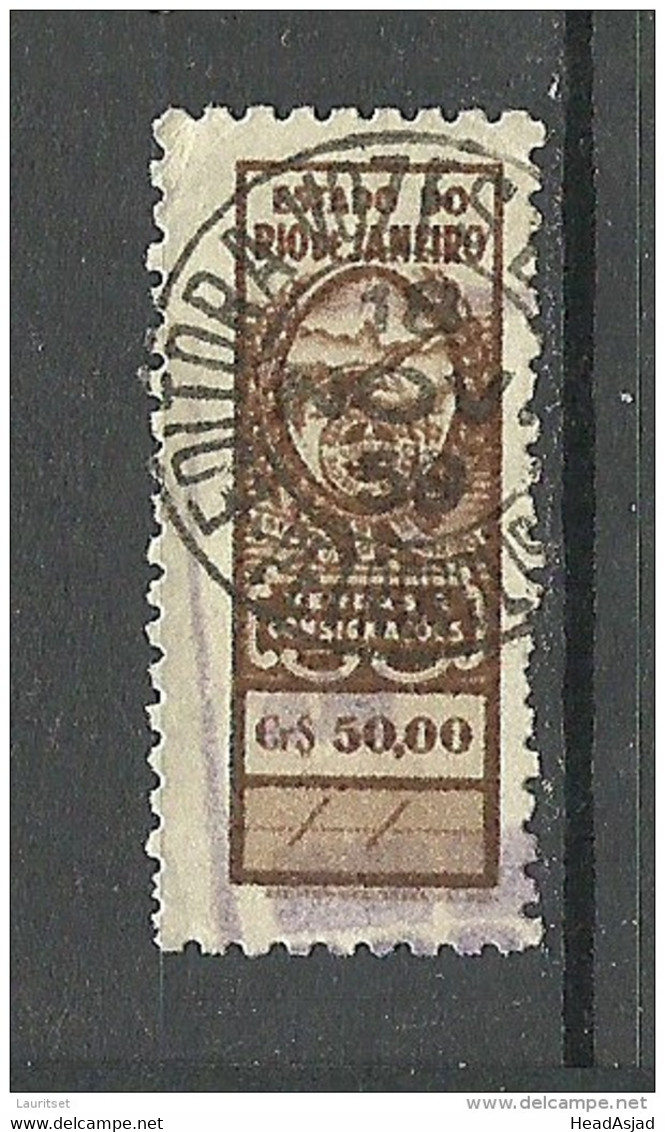 BRAZIL Brazilia Revenue Tax Fiscal Stamp Estado Do Rio De Janeiro O - Service