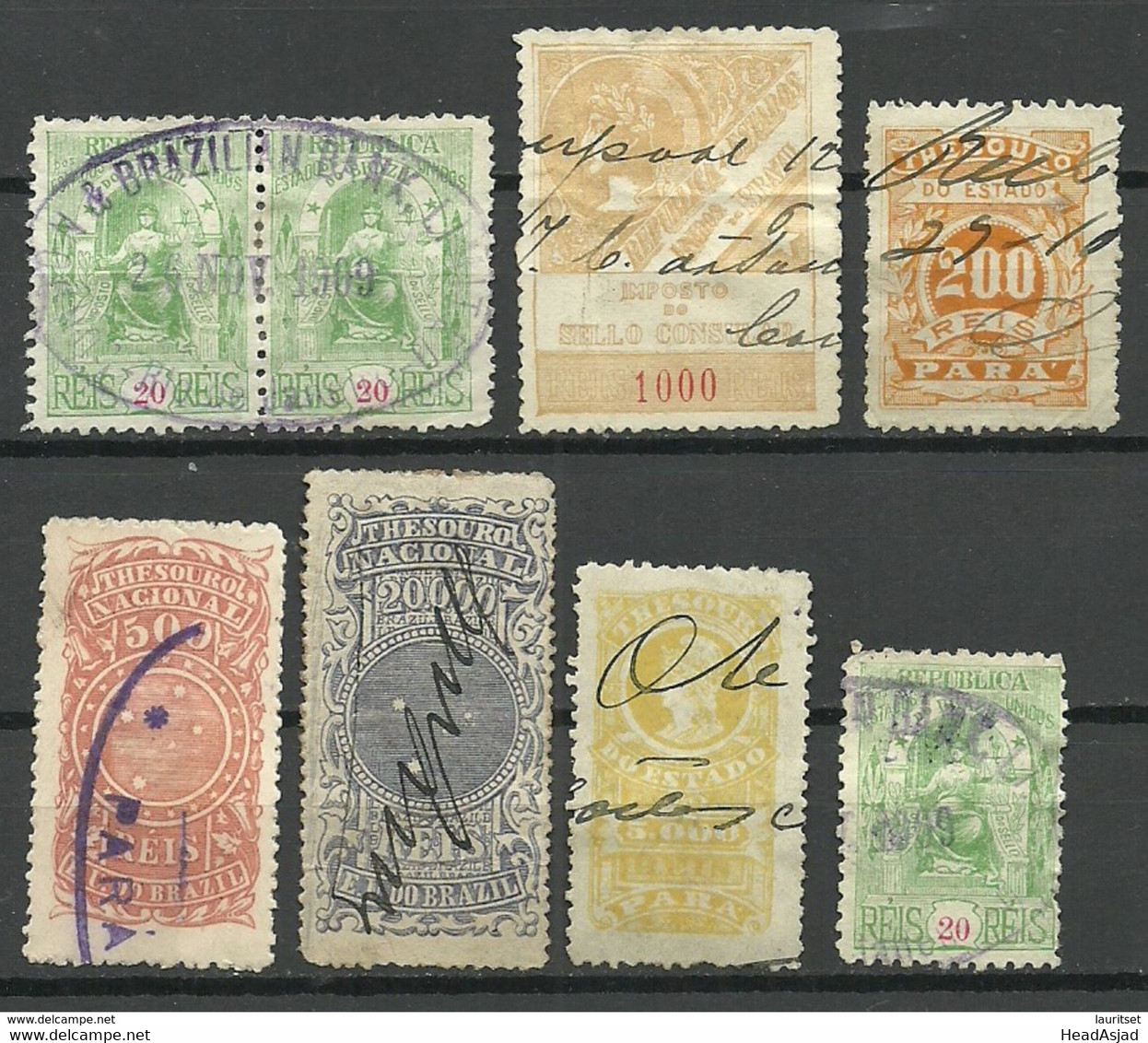 BRAZIL Brazilia Alte Steuermarken Revenue Tax Stamps Lot O - Colecciones & Series