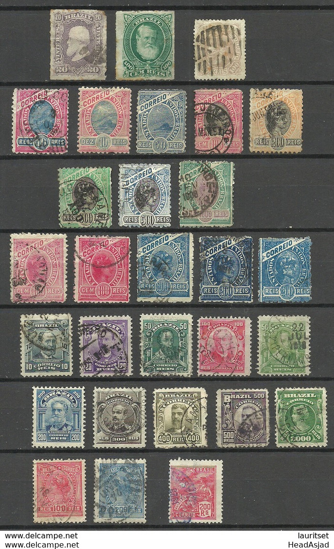 BRAZIL Brazilia 1877-1920 Lot 29 Old Stamps O/* - Collections, Lots & Series