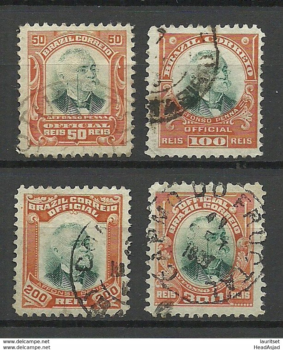 BRAZIL Brazilia 1906 Michel 3 - 6 Dienstmarken Service Official O President A. Penna - Dienstzegels