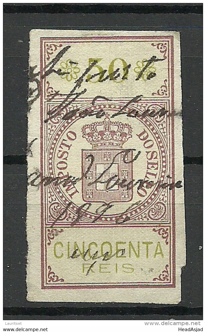 PORTUGAL Ca 1870 Fiscal Revenue Stamp Imposto Do Sello Steuermarke 50 Reis O - Oblitérés