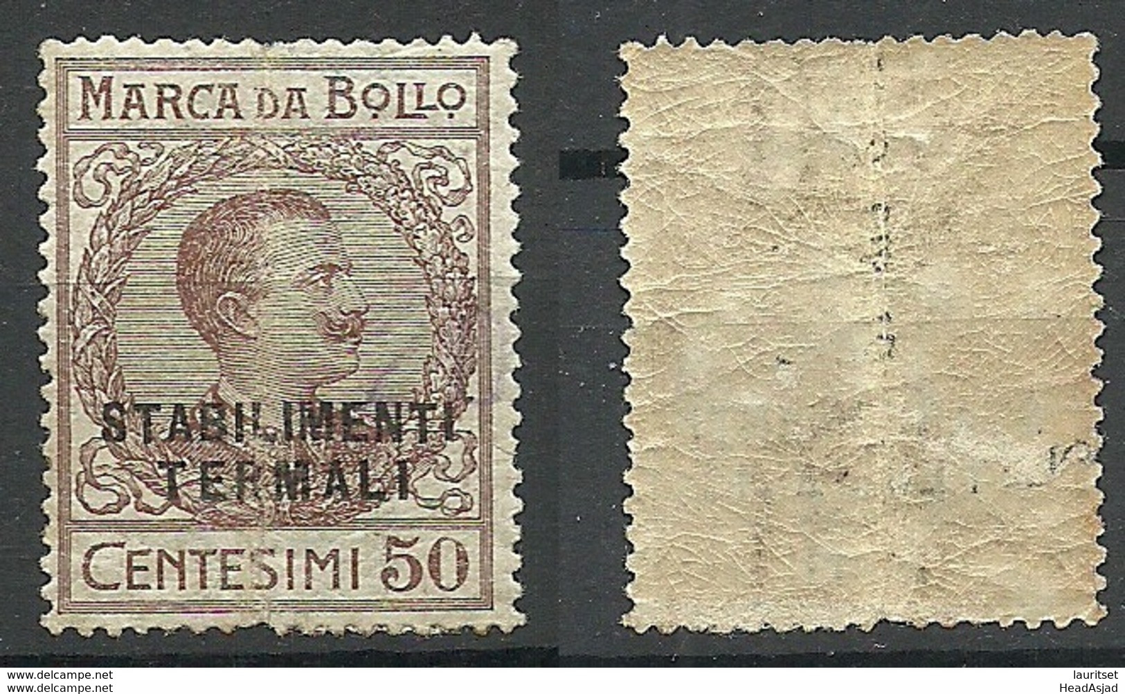 ITALY OPT Stabilimenti Terminali OPT NB! Vertical Light Fold/senkrecht Leicht Gefaltet * - Revenue Stamps