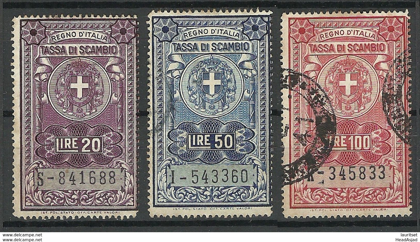 ITALIA ITALY Revenue Tax Fiscal Tassa Di Bollo O - Revenue Stamps