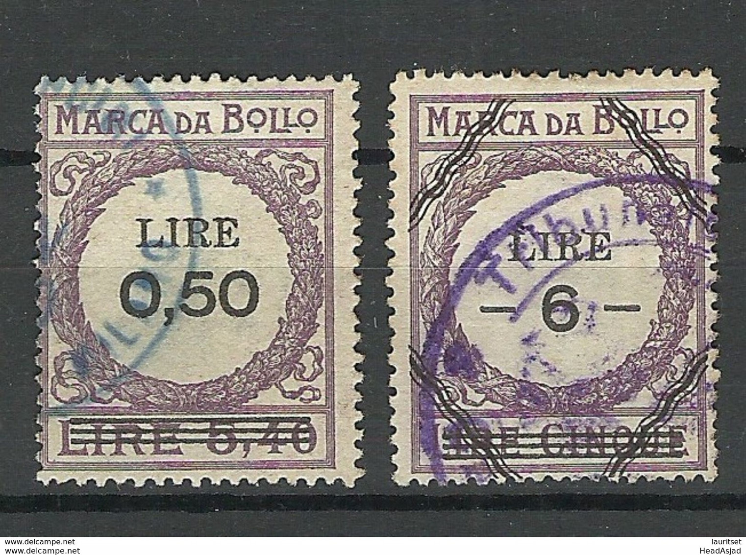 ITALIA ITALY Revenue Tax Fiscal Marca Da Bollo O - Revenue Stamps