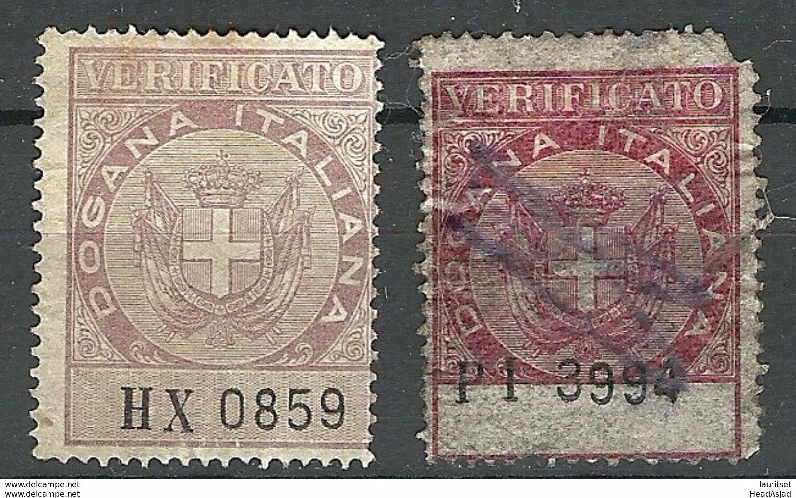 ITALIA ITALY Revenue Tax Fiscal Verificato O - Revenue Stamps