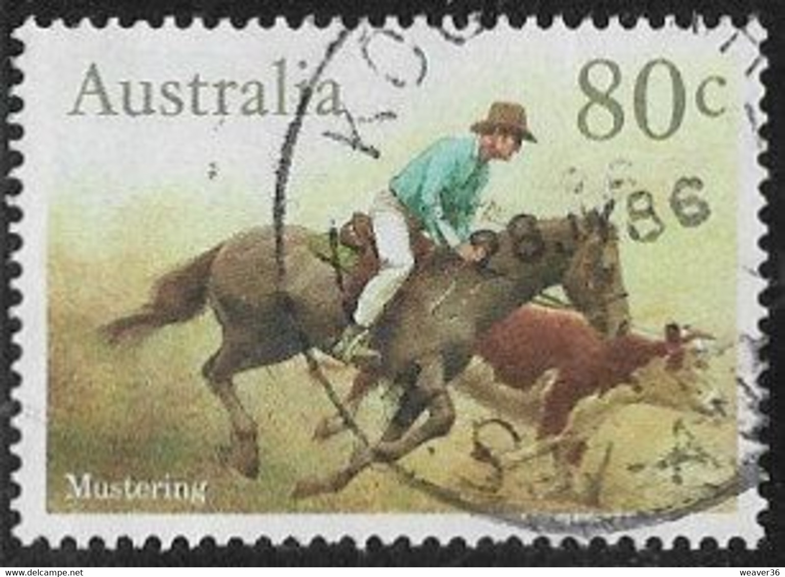 Australia SG1011 1986 Horses 80c Good/fine Used [12/12063/6D] - Gebruikt