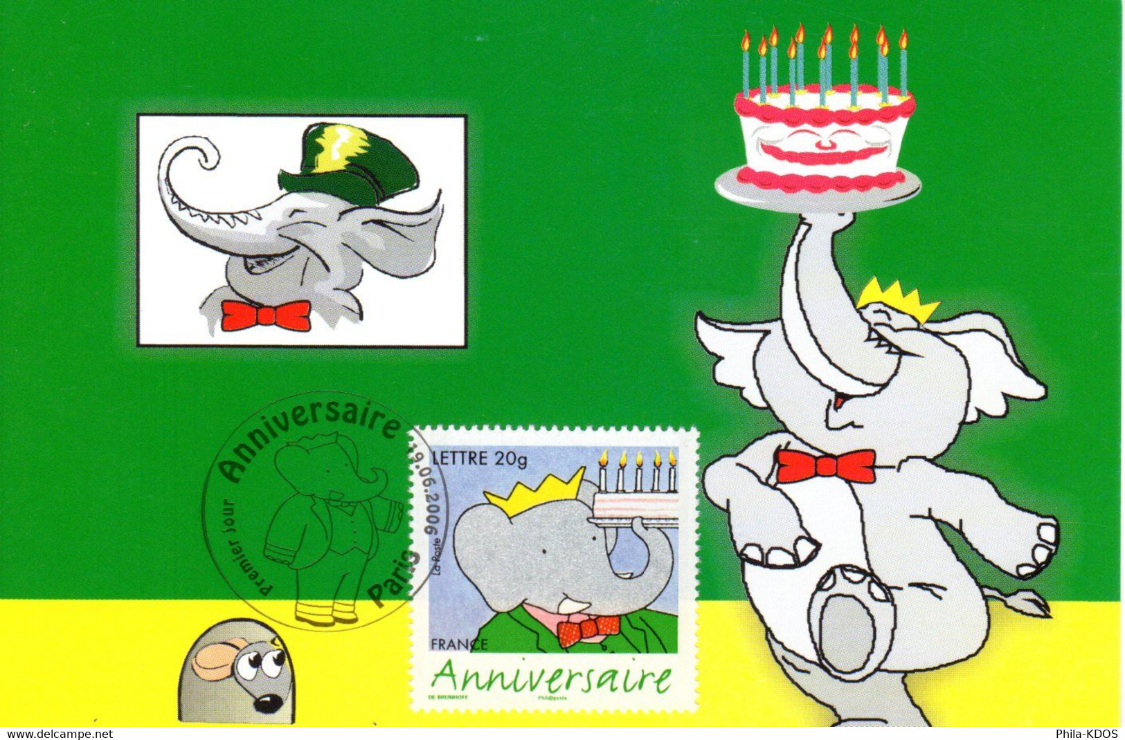 " BABAR " Sur Carte Maximum De 2006. N° YT 3927. CM - Comics