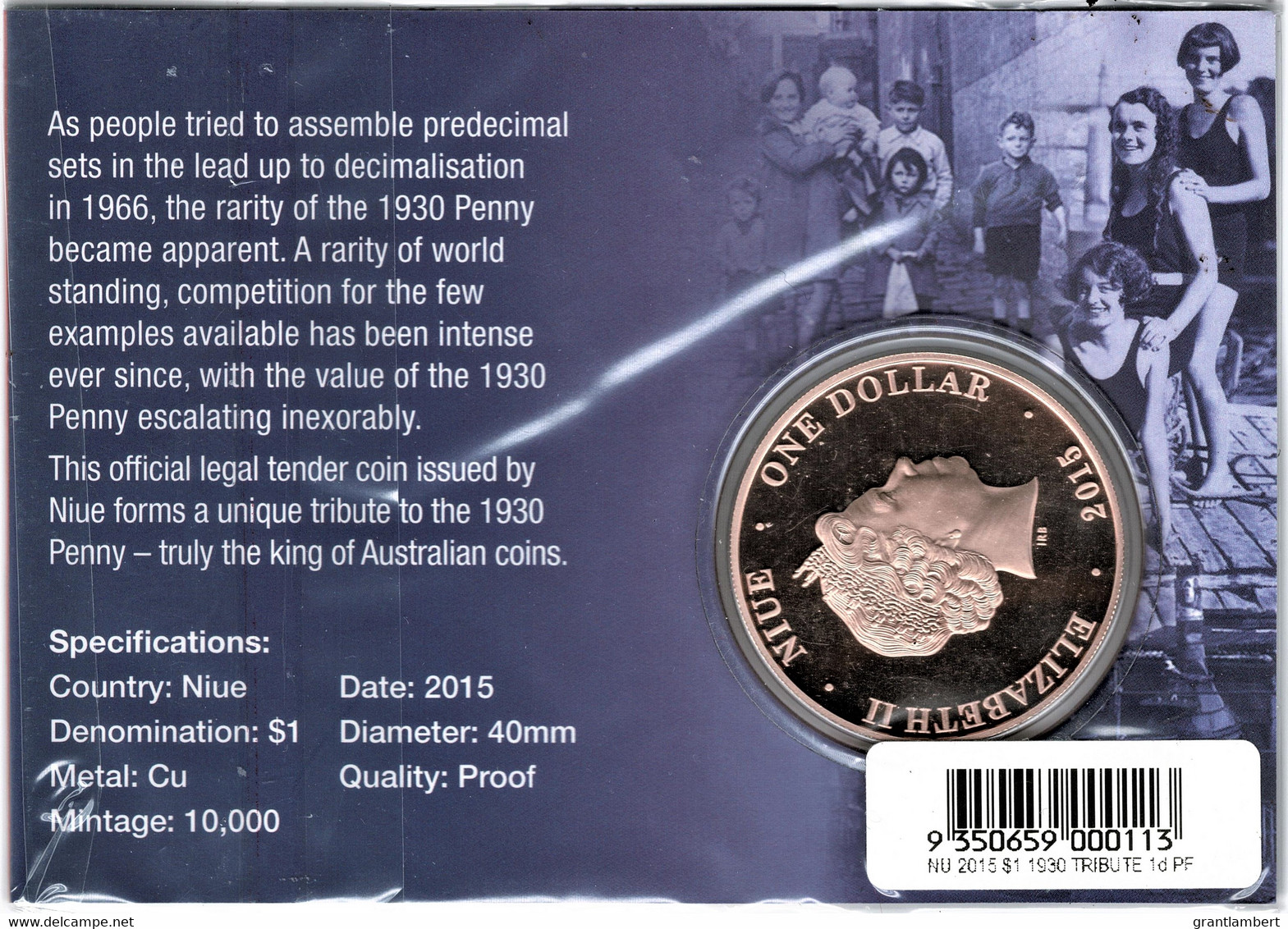 Niue 2015 One Dollar & Penny Proof - A Legal Tender Tribute In Card - Niue