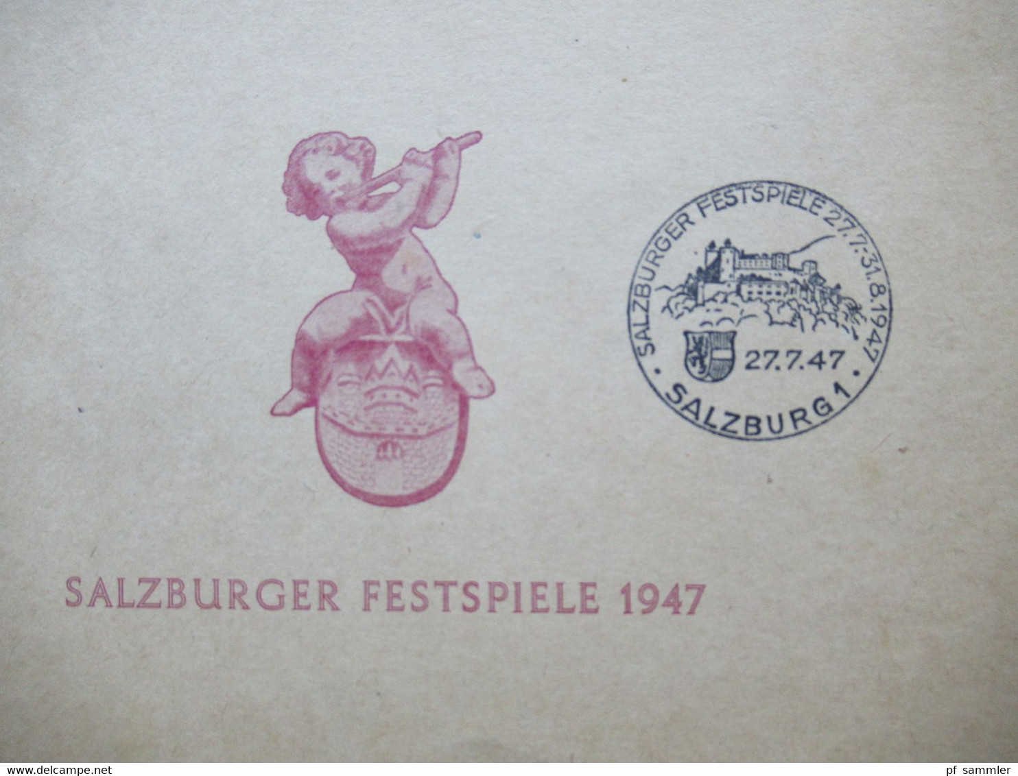 Österreich 1947 Salzburger Festspiele Nr. 801 Und 802 Sonderblatt Faltblatt Sonderstempel Salzburg 1 - Briefe U. Dokumente