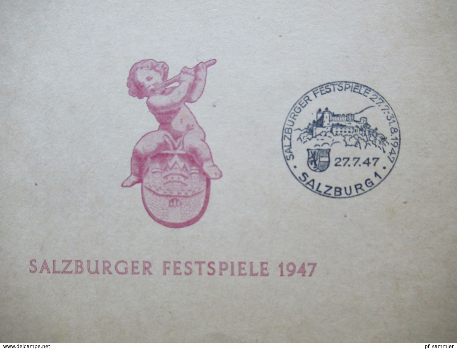 Österreich 1947 Salzburger Festspiele Nr. 801 Und 802 Sonderblatt Faltblatt Sonderstempel Salzburg 1 - Brieven En Documenten