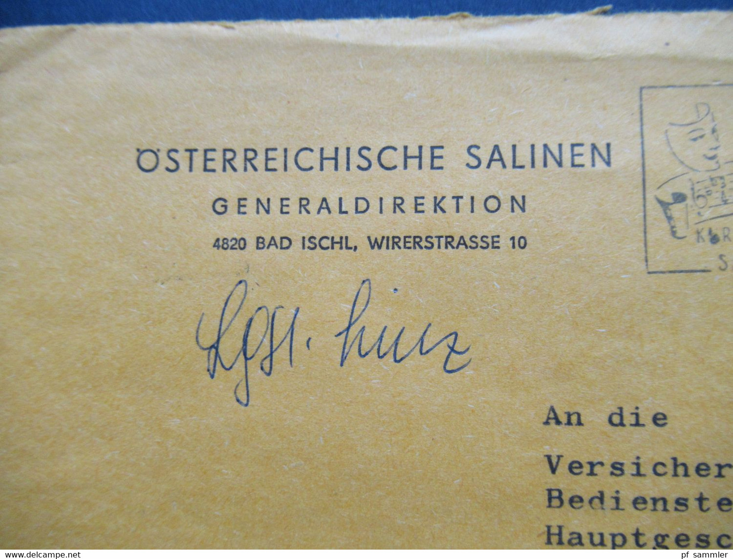 Österreich 1977 Postgebühr Bar Bezahlt Umschlag Österreichische Salinen Generaldirektion Bad Ischl Stp. Operettenwochen - Brieven En Documenten