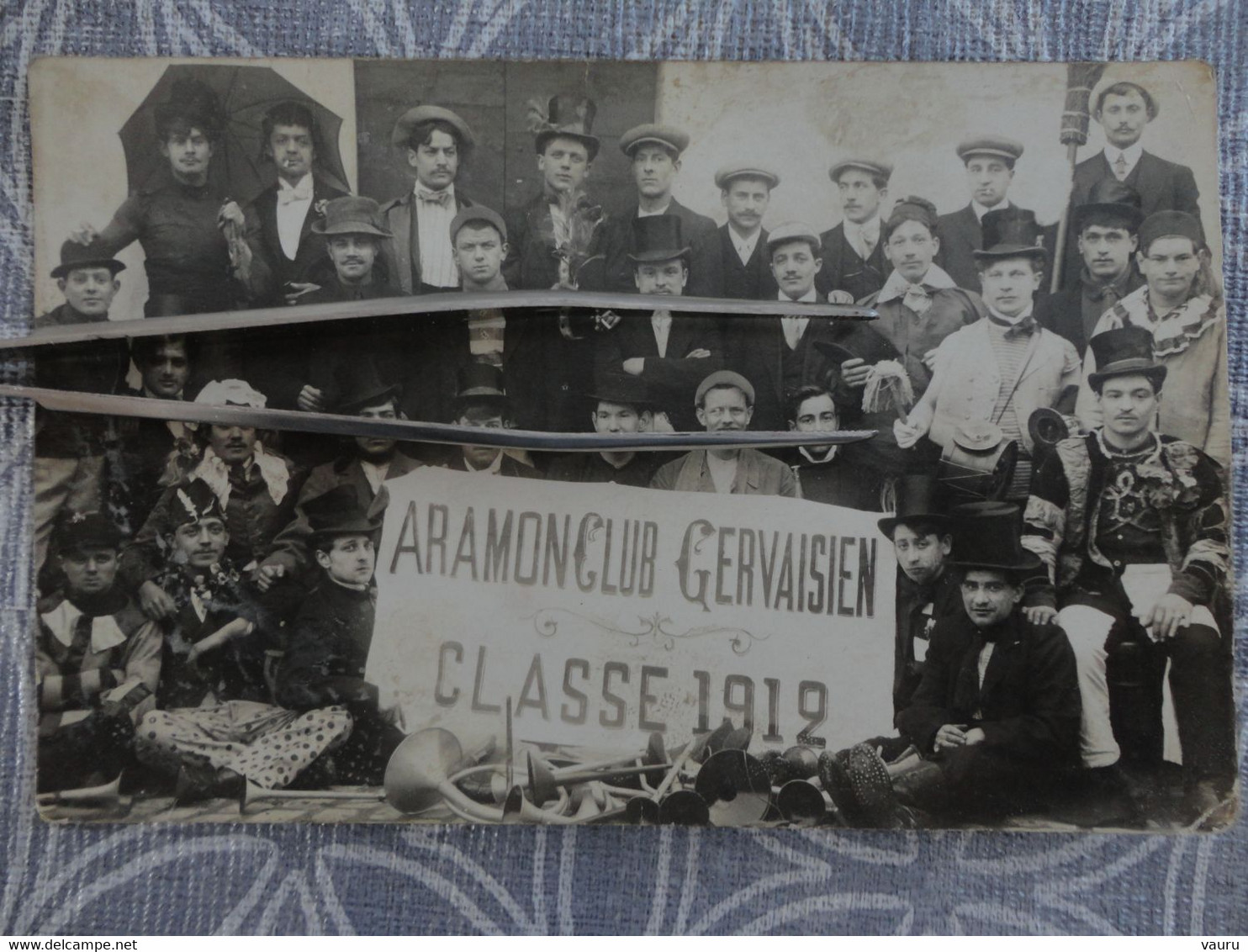 30 ARAMON CARTE PHOTO ARAMONCLUB GERVAISIEN CONSCRITS CLASSE 1912 - Aramon