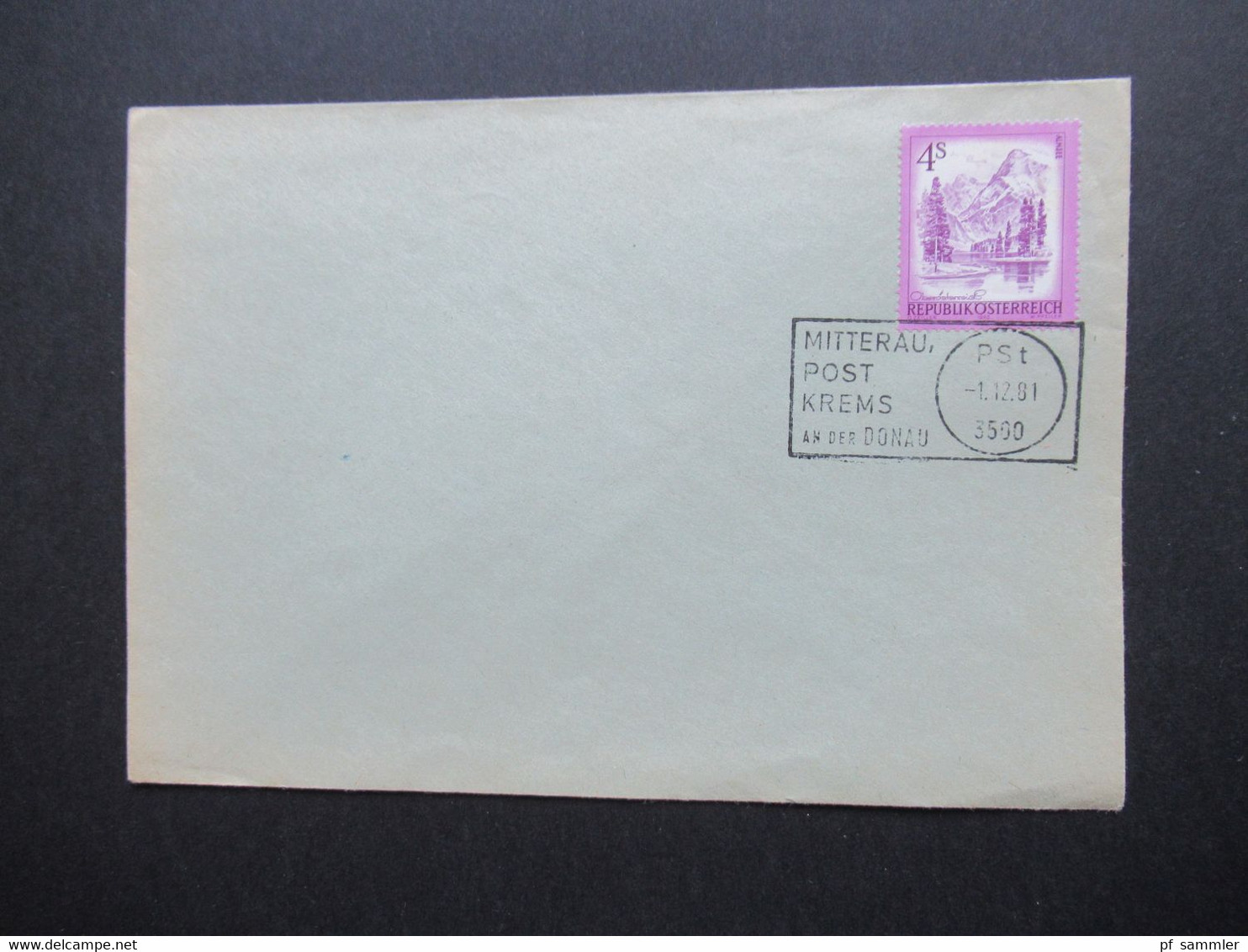 Österreich 1981 Umschlag Mit Stempel Mitterau Post Krems An Der Donau PSt 1.12.81 3500 - Briefe U. Dokumente