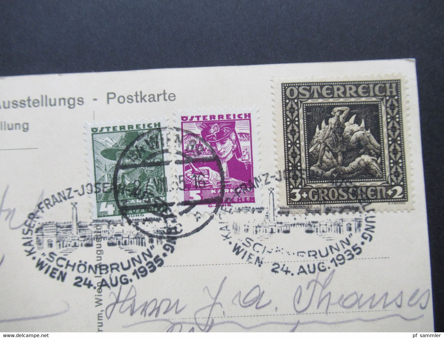 1935 Offizielle PK Kaiser Franz Josef Ausstellung Mit Vignette Und Sonderstempel MiF Mit Nibelungensage Nr. 488 - Covers & Documents