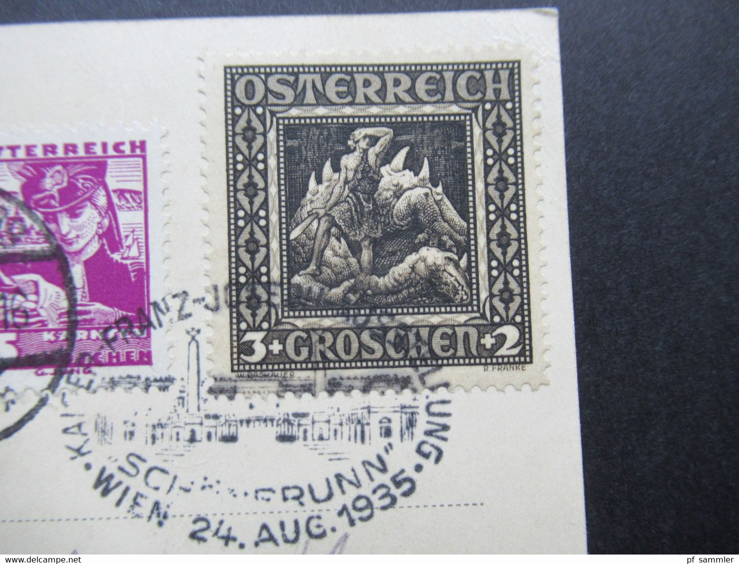 1935 Offizielle PK Kaiser Franz Josef Ausstellung Mit Vignette Und Sonderstempel MiF Mit Nibelungensage Nr. 488 - Covers & Documents