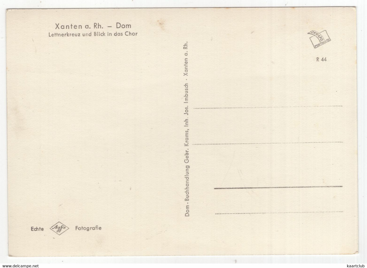 Xanten A. Rh. - Dom : Lettnerkreuz 'INRI' Und Blick In Das Chor   - (D.) - Xanten