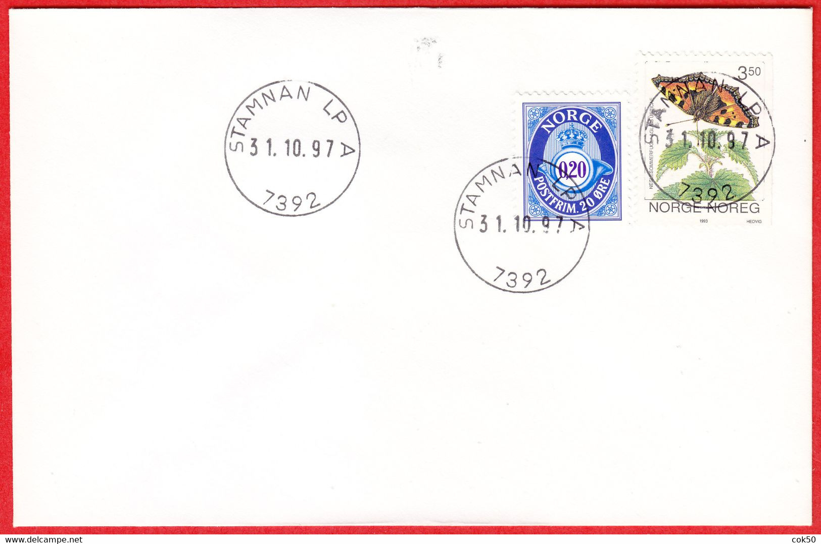 NORWAY -  7392 STAMNAN LP A (Trøndelag County) - Last Day/postoffice Closed On 1997.10.31 - Lokale Uitgaven