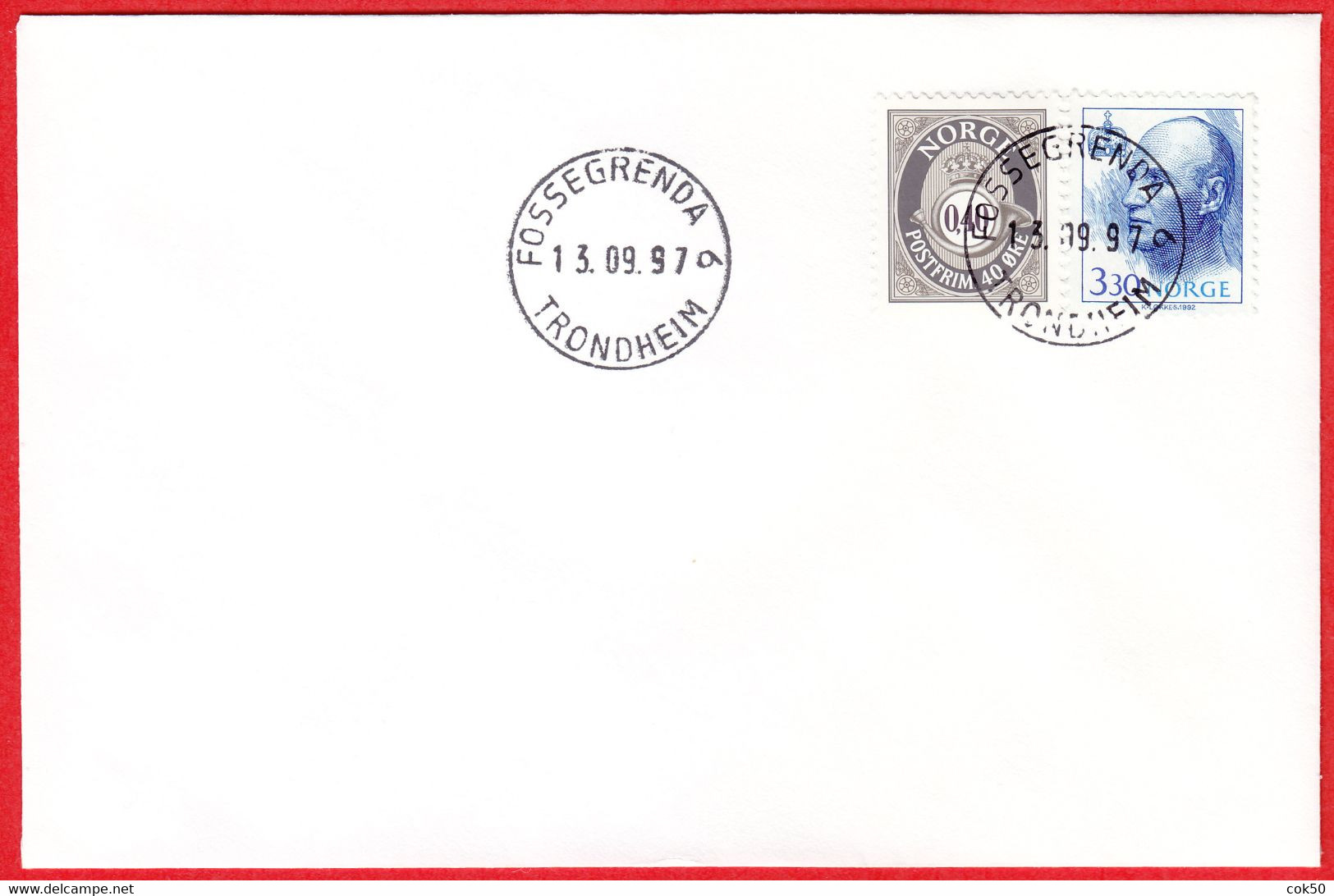 NORWAY -  FOSSEGRENDA 6 - TRONDHEIM (Trøndelag County) - Last Day/postoffice Closed On 1997.09.13 - Local Post Stamps