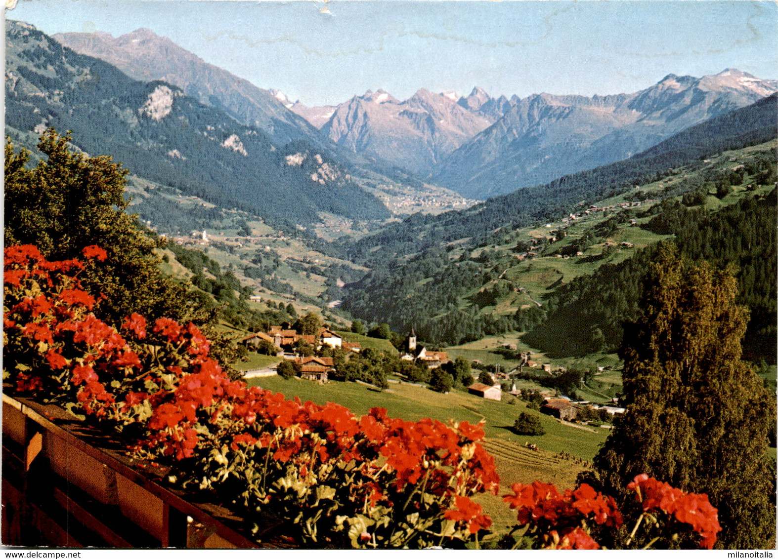 Blick Von Luzein Gegen Küblis, Conters, Saas, Klosters Und Silvrettagruppe (38-682) * 19. 8. 1993 - Conters Im Prättigau