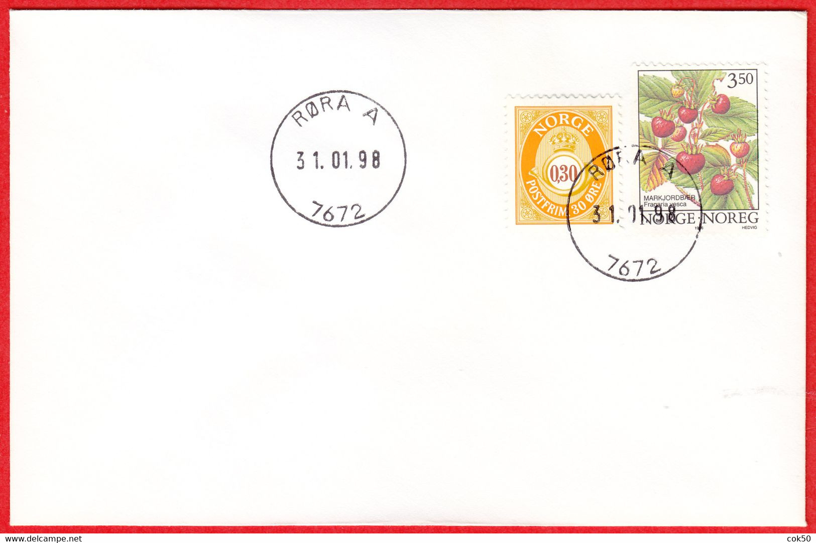 NORWAY -  7672 RØRA A (Trøndelag County) - Last Day/postoffice Closed On 1998.01.31 - Local Post Stamps