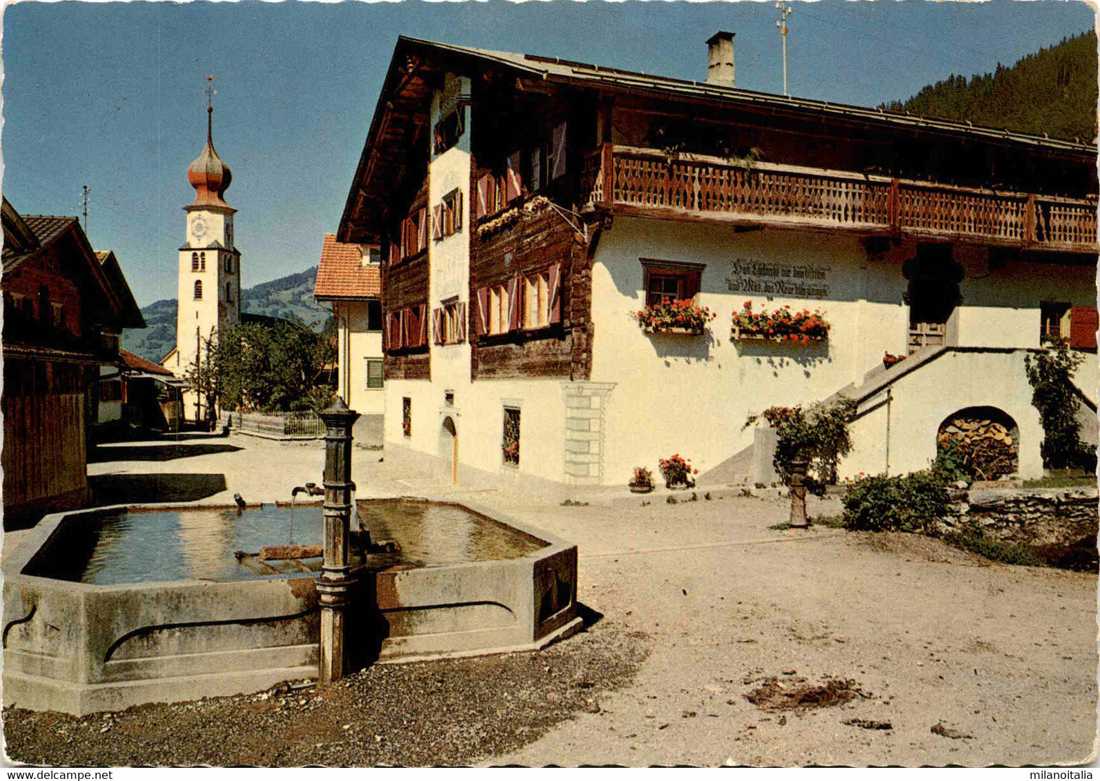 Fanas - Dorfbrunnen Mit Altem Prättingerhaus (39-322) * 1966 - Fanas