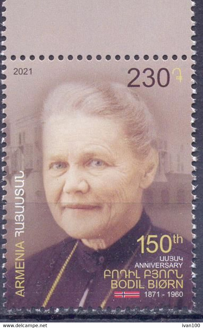 2021. Armenia,Bodil Biorn, Norwegian Missionery, 1v,  Mint/** - Armenien