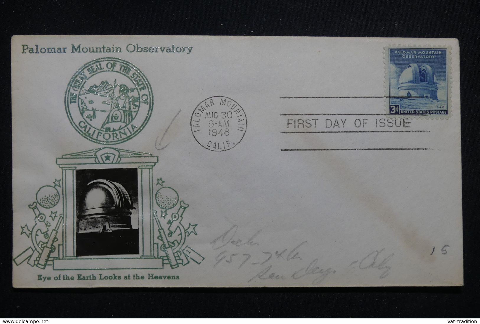 ETATS UNIS - Enveloppe FDC En 1948 - Observatoire De Palomar Mountain - L 99456 - 1941-1950